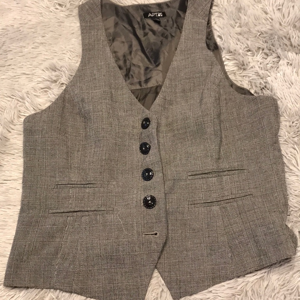 Gray plaid vest